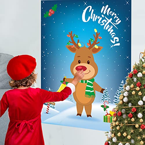 Funnlot Christmas Party Games for Kids Pin The Nose On The Deer Kids Christmas Games for Party Christmas Activities for Families Pin The Nose On The for Adults Christmas Games - Image 4