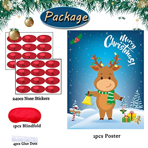 Funnlot Christmas Party Games for Kids Pin The Nose On The Deer Kids Christmas Games for Party Christmas Activities for Families Pin The Nose On The for Adults Christmas Games - Image 3