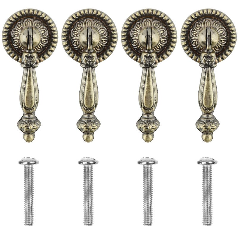 Cosmos 4 Pieces Antique Style Bronze Metal Drawer Tear Drop Cabinet Decorative Pull Handle Knob