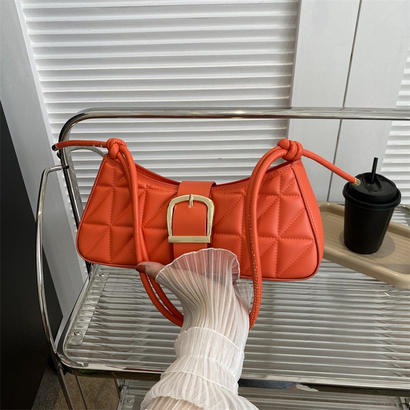 French Style Elegant Commuter Women'S Bag New Solid Color Simple Textured Underarm Bag Commuter Fashionable Shoulder Crossbody Handbag - Image 1