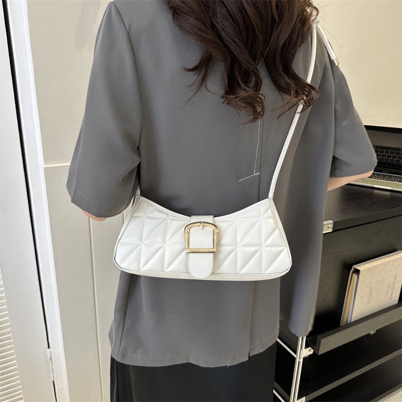 French Style Elegant Commuter Women'S Bag New Solid Color Simple Textured Underarm Bag Commuter Fashionable Shoulder Crossbody Handbag - Image 4