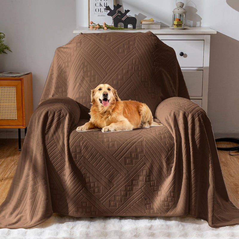 YUEANG Waterproof Recliner Chair Covers, Anti-Slip Reclining Chair Covers, Pet-Friendly, Washable, Durable and Breathable Couch Covers â€“ Reversible Design for Sofa Protection(71x71in/Brown) - Image 1