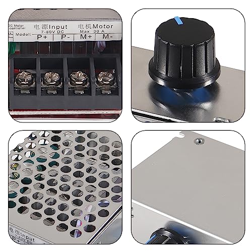 AEDIKO PWM DC Motor Speed Controller 7-70V 30A Switch Control 12V 24V 36V 48V with 30 Amp Fuse - Image 3