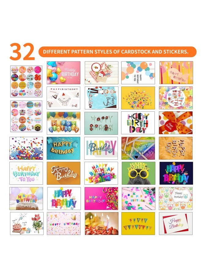 Joyberg 32 PCS Happy Birthday Cards Bulk with Envelopes, 4x6 Assorted Birthday Cards - Image 3