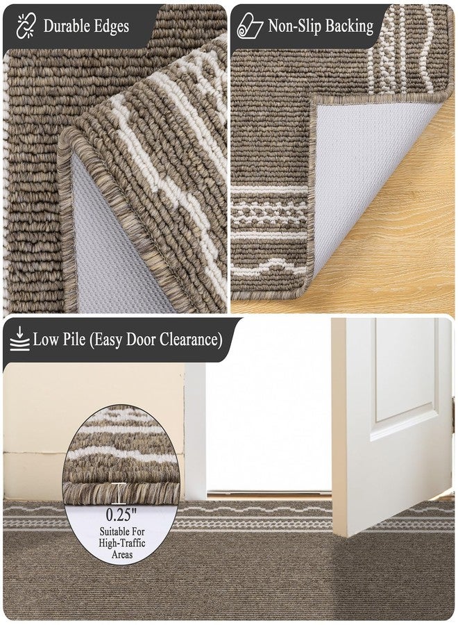Ileading Indoor Door Mat 2x3ft, Absorbent Dog Muddy Paws Mats, Low-Profile Entrance Small Runner Carpet with Non-Slip Rubber Backing, Washable Inside Welcome Mat for Hallway,Entryway,Kitchen (Brown) - Image 3