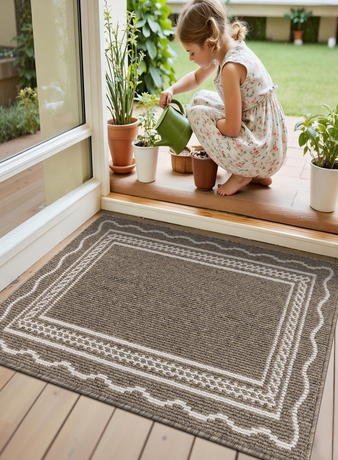 Ileading Indoor Door Mat 2x3ft, Absorbent Dog Muddy Paws Mats, Low-Profile Entrance Small Runner Carpet with Non-Slip Rubber Backing, Washable Inside Welcome Mat for Hallway,Entryway,Kitchen (Brown) - Image 2