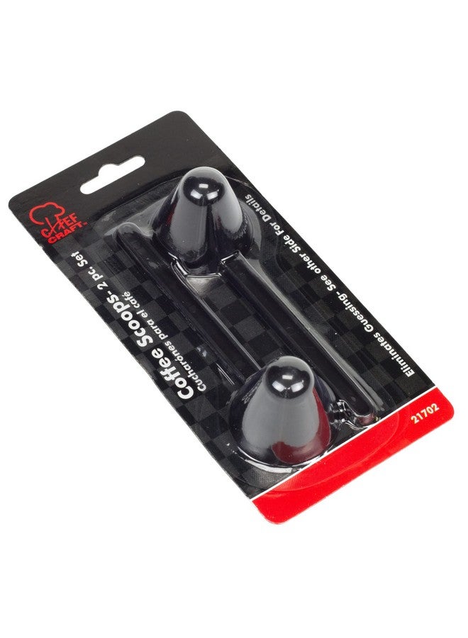 Chef Craft مغرفة قهوة بلاستيكية كلاسيكية من شيف كرافت، 1 أونصة، مجموعة من قطعتين، سوداء - Image 2