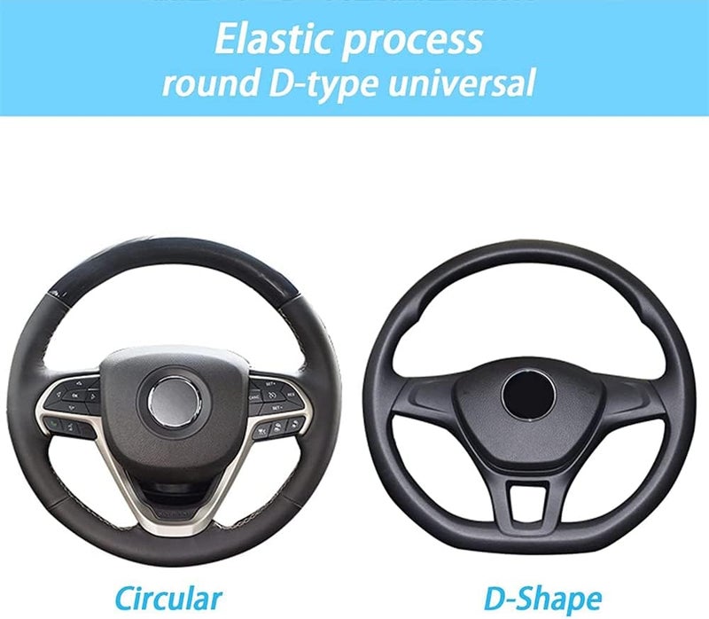 ELECDON Elastic Stretch Steering Wheel Cover, Universal 15 Inch Automotive Steering Wheel Cover, Microfiber Breathable Ice Silk, Anti Slip, Odorless, Warm In Winter And Cool In Summer (Black) - Image 4