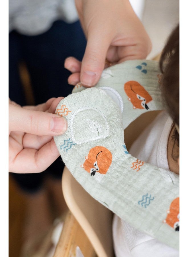 Pearhead Woodland Muslin Baby Bib Set, Neutral Baby Boy or Girl Feeding Accessory, Cotton Muslin Drool Bib Set, Lightweight Bibs For Babies 0+ Months, Set Of 2 - Image 4