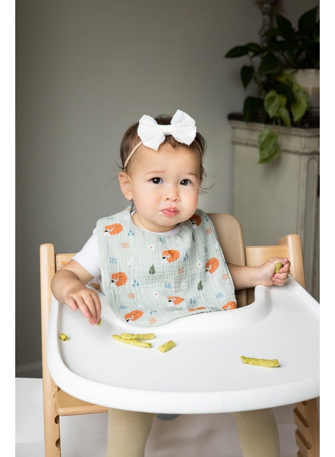 Pearhead Woodland Muslin Baby Bib Set, Neutral Baby Boy or Girl Feeding Accessory, Cotton Muslin Drool Bib Set, Lightweight Bibs For Babies 0+ Months, Set Of 2 - Image 3