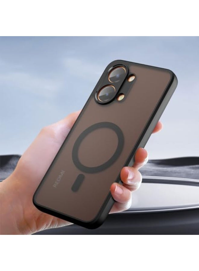 Magnetic Case for Xiao Mi Poco X8 Pro Max 5G Case [Compatible with Magsafe] Translucent Matte Back Shockproof Protective Phone Case for Xiao Mi Poco X8 Pro Max 5G Cover, Matte Black - Image 2