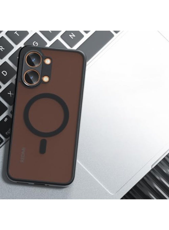 Magnetic Case for Xiao Mi Poco X8 Pro Max 5G Case [Compatible with Magsafe] Translucent Matte Back Shockproof Protective Phone Case for Xiao Mi Poco X8 Pro Max 5G Cover, Matte Black - Image 3