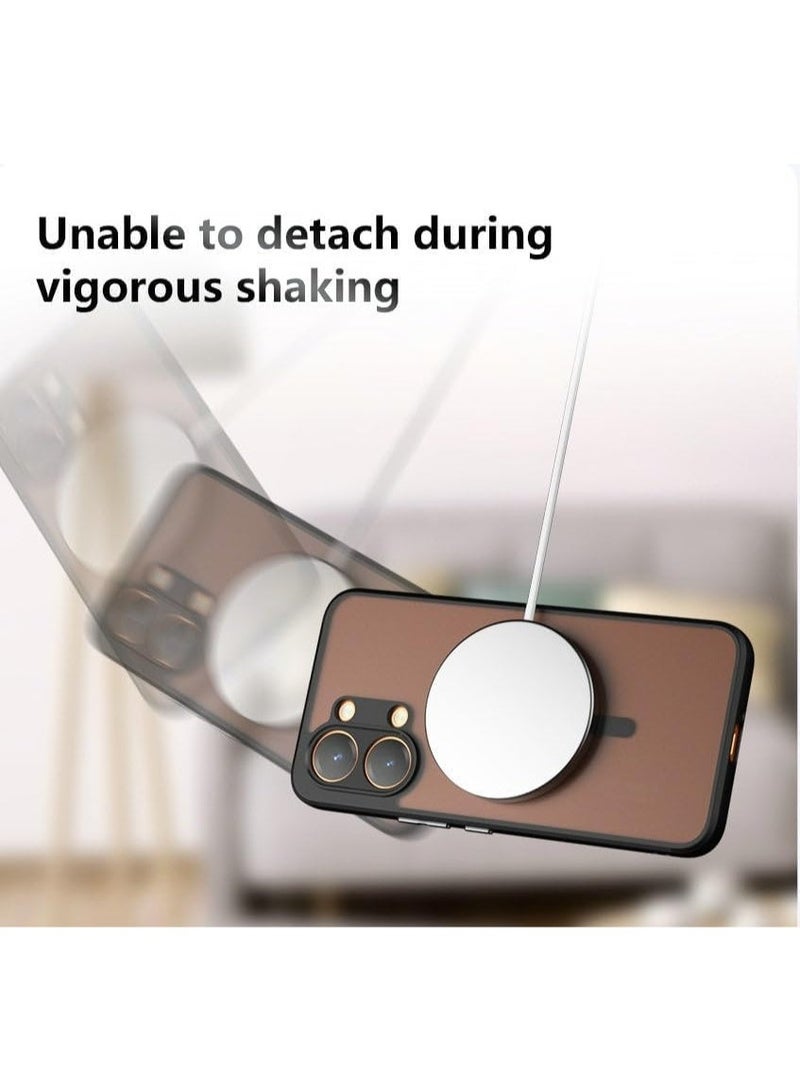 Magnetic Case for Xiao Mi Poco X8 Pro Max 5G Case [Compatible with Magsafe] Translucent Matte Back Shockproof Protective Phone Case for Xiao Mi Poco X8 Pro Max 5G Cover, Matte Black - Image 4