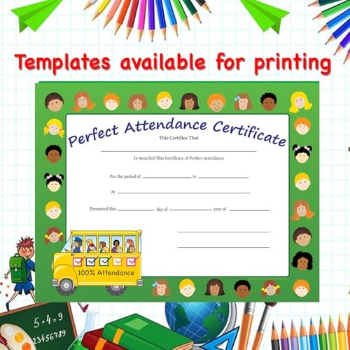 SHAPES ETC. 30pcs Perfect Attendance Recognition Certificates 11inx8.5in Colorful Award Kids Student Graduations Moving Up Ceremonies Achievement Days Banquets Academic Competitions USA Made - Image 4