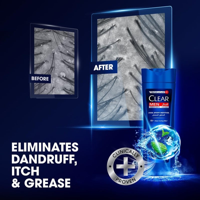 Clear Men's Anti-Dandruff Shampoo Cool Sport Menthol, 400ml - Image 5