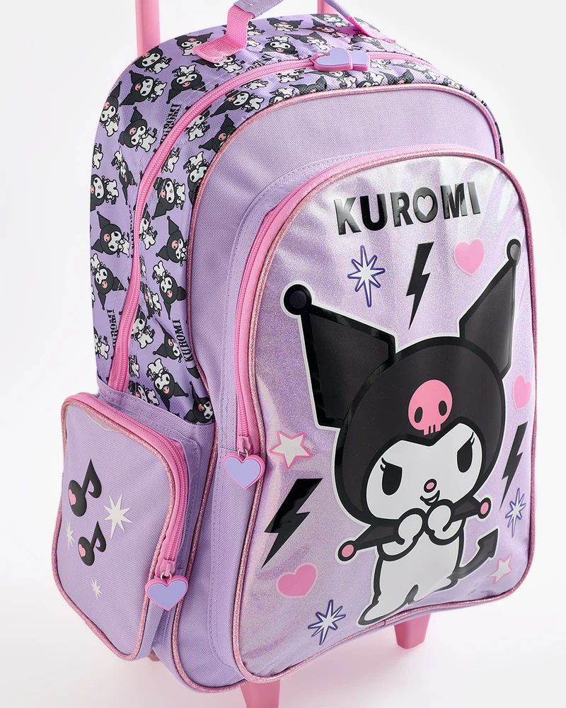 Redtag Kids Pink Kuromi Trolley Bag (18 Inch)