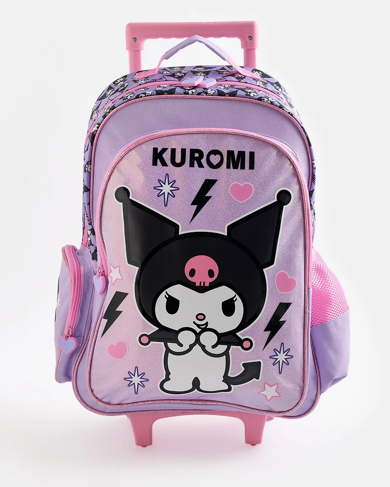 Redtag Kids Pink Kuromi Trolley Bag (18 Inch)