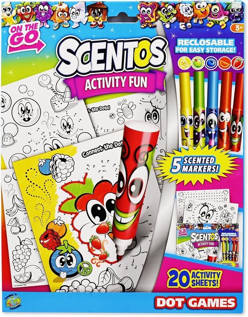 Scented ON-THE-GO Bags - Dot Games, Activity Book Easy Kids Dot To Dot Books Ages 3+
