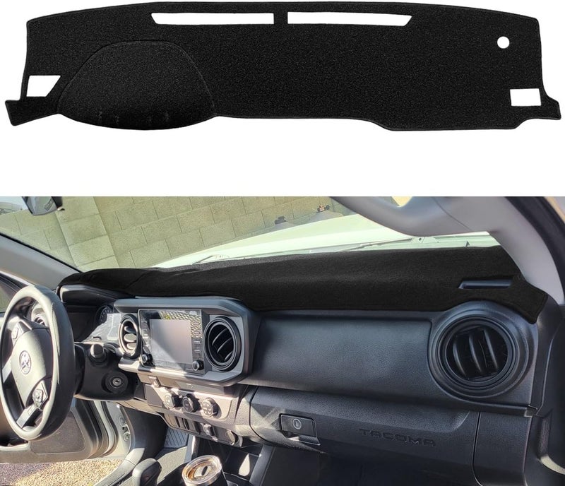Fcovergurus Dash Cover Mat Custom Fit for Toyota Tacoma 2016-2021, Dashboard Cover Pad Carpet Protector (Black) - Image 1