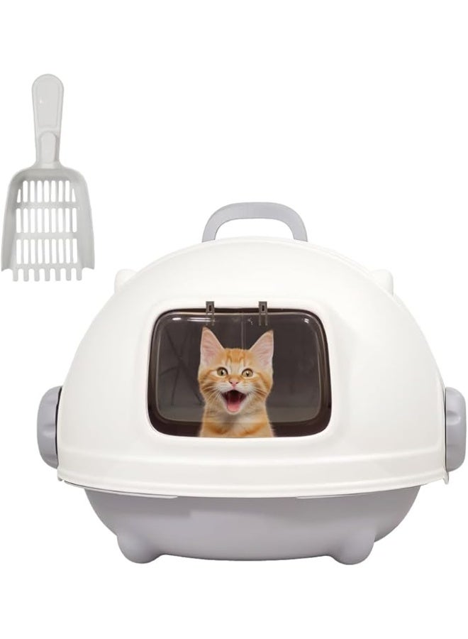 أن ان سي بيتس صندوق قمامة قطط كبير مغلق بالكامل مع مغرفة، مقاوم للرائحة، محمول ومقاوم للرذاذ، مريح وسهل التنظيف، مناسب للاستخدام الداخلي والخارجي (56 سم) - Image 1