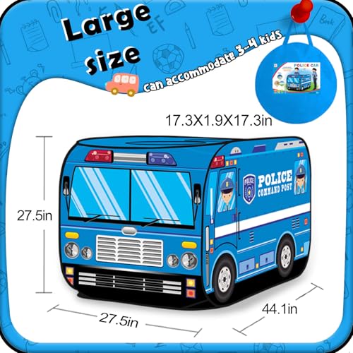 Britik Pop Up Play Tent for Kids Aged 35 Years Old Boys and Girls  Police Car Playhouse Toy Play Tents for Toddlers 35 Kids Tent Indoor Outdoor Playhouse Toys for 3  Year Old Police Car - Image 5