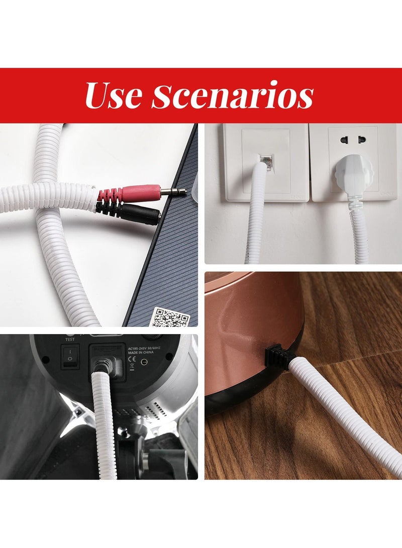 Cord Protector Electric Wires Covers Wire Loom Tubing Cable Management Wire Loom Tubing Cord Protect Wires From Rabbits Cats and Other Pets for Computer Cord Organizer Office Home - Image 4
