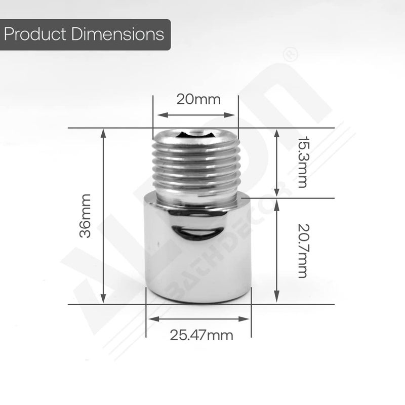 Alton ALD315، حلمة تمديد نحاسية 1.5 بوصة، عبوة من 2، فضي - Image 2