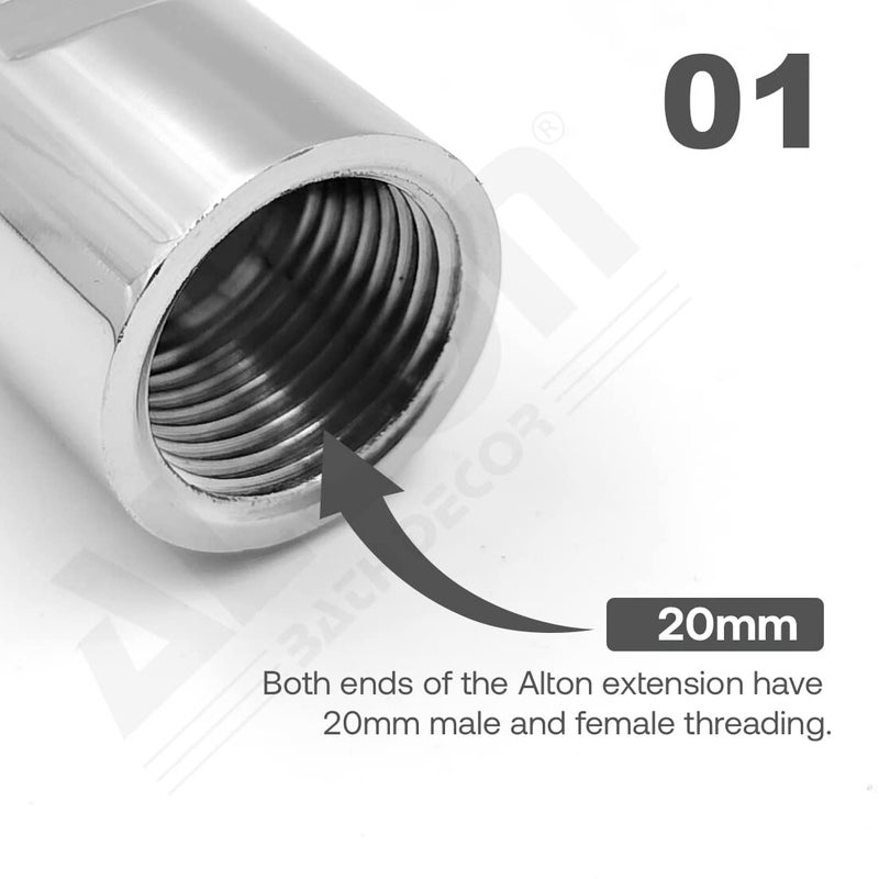 Alton ALD315، حلمة تمديد نحاسية 1.5 بوصة، عبوة من 2، فضي - Image 3