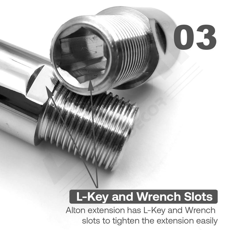 Alton ALD315، حلمة تمديد نحاسية 1.5 بوصة، عبوة من 2، فضي - Image 5