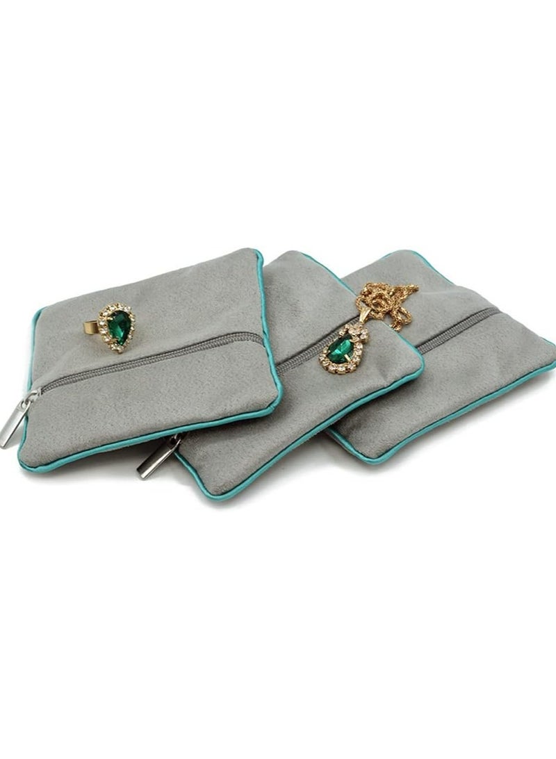 Oasisgalore 6 Pcs Velvet Jewelry Pouches with Zipper, Travel Storage for Women, Organizer - Image 3