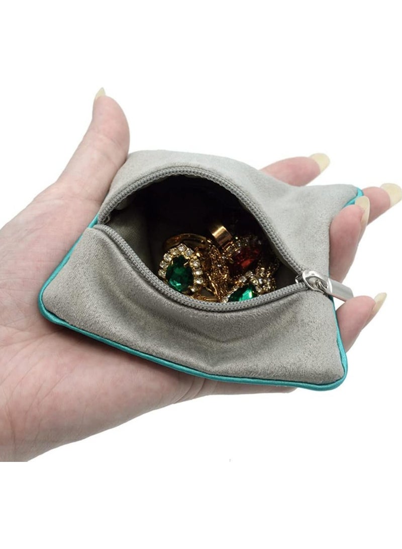 Oasisgalore 6 Pcs Velvet Jewelry Pouches with Zipper, Travel Storage for Women, Organizer - Image 5