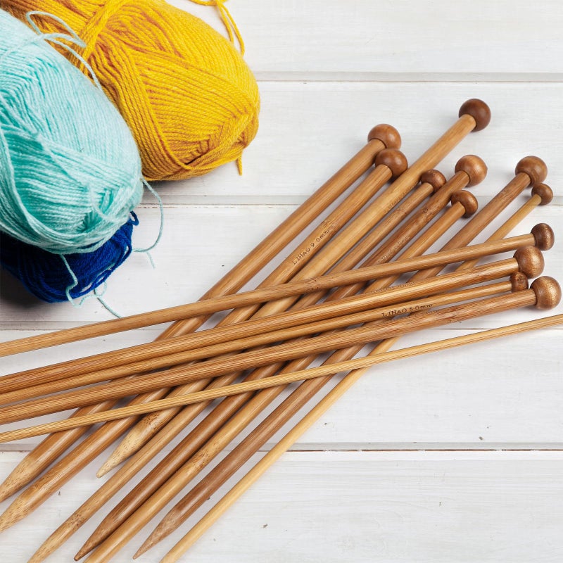 LIHAO 30pcs Bamboo Knitting Needles Set, Wooden Knitting Needles, Knitting Kit Accessories for Beginners Handmade, Single Pointed from 2.0mm-10.0mm - Image 5