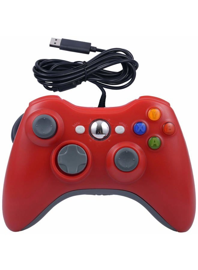 ONE250 USB Wired Game Pad Controller for Xbox 360 Xbox 360 Slim Windows PC - Replacement USB Wired Gamepad (Red) - Image 1