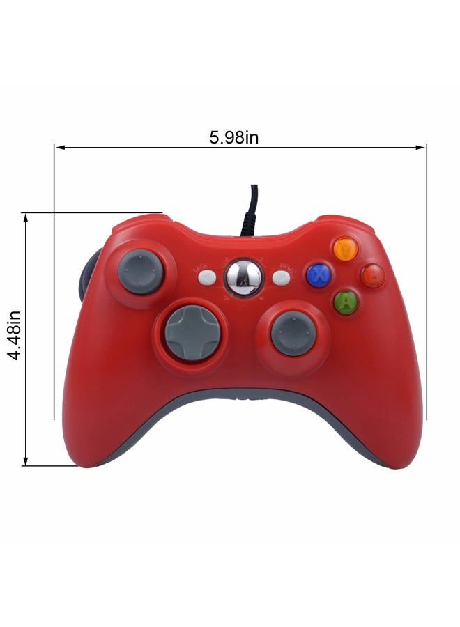 ONE250 USB Wired Game Pad Controller for Xbox 360 Xbox 360 Slim Windows PC - Replacement USB Wired Gamepad (Red) - Image 3