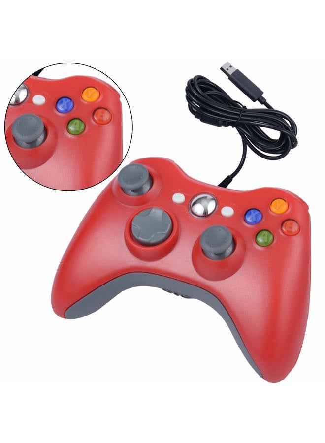 ONE250 USB Wired Game Pad Controller for Xbox 360 Xbox 360 Slim Windows PC - Replacement USB Wired Gamepad (Red) - Image 5