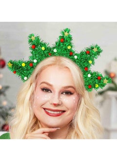 Christmas Tree Headbands Women’S Christmas Costume Green Hairbands With Star Hair Hoop Xmas Tree Headpiece Festival Headwear Holiday Party Hair Accessories For Women Girls(Xmas Tree B)