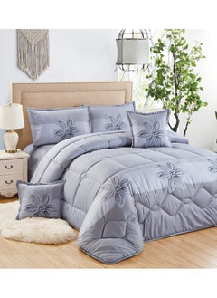 Moon 4 Pieces Single Size 160x210Cm Comforter Set Medium Filling Bedding Set for All Season Includes 1Comforter 1Bedsheet 1Pillow Shams and 1Cushion cases  - Image 1