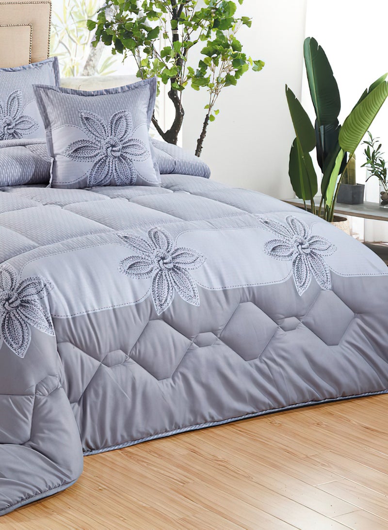 Moon 4 Pieces Single Size 160x210Cm Comforter Set Medium Filling Bedding Set for All Season Includes 1Comforter 1Bedsheet 1Pillow Shams and 1Cushion cases - Image 3