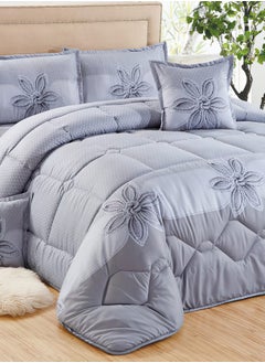 Moon 4 Pieces Single Size 160x210Cm Comforter Set Medium Filling Bedding Set for All Season Includes 1Comforter 1Bedsheet 1Pillow Shams and 1Cushion cases  - Image 4