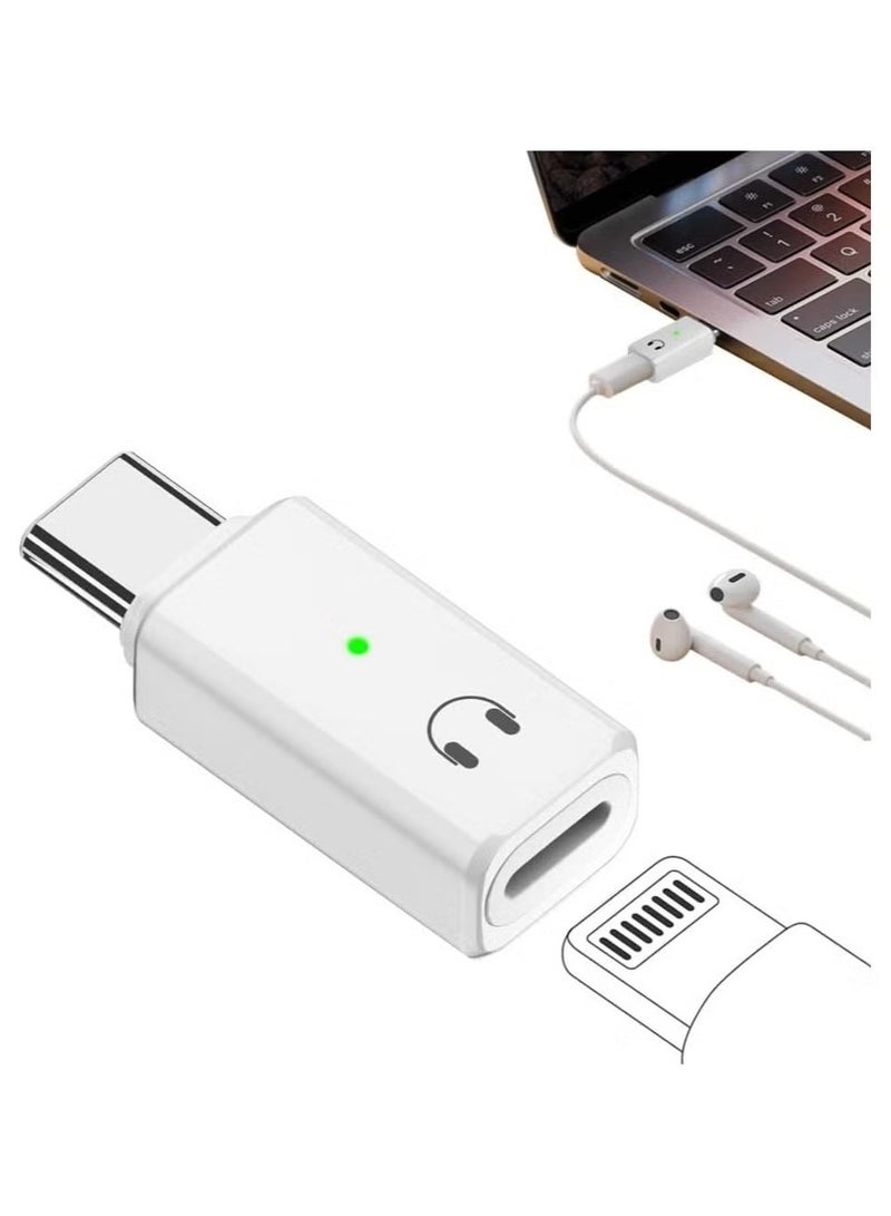 متوافق مع محول الصوت USB C إلى Lightning، ومحول سماعة الرأس USB C إلى Lightning مع ضوء المؤشر، ومحول Lightning إلى USB C لسلسلة iPhone 15، وMacBook والمزيد من أجهزة USB-C-B - Image 1