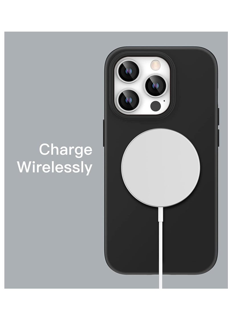 ELTRAZONE Silicone Case for iPhone 14 Pro Max 6.7-inch, Silky-Soft Touch Full-Body Protective Phone Case, Shockproof Cover with Microfiber Lining (Black) - Image 2