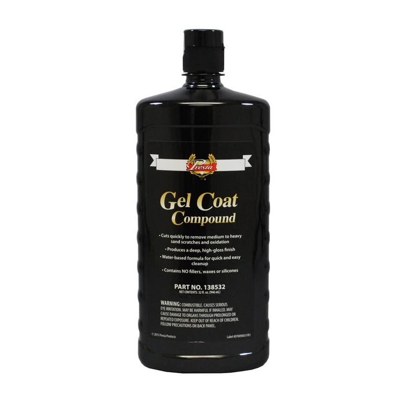 Presta 138532 Gel Coat Compound for Removing P1000 Grit, Finer Sand Scratches and Oxidation - 32 Oz. - Image 3