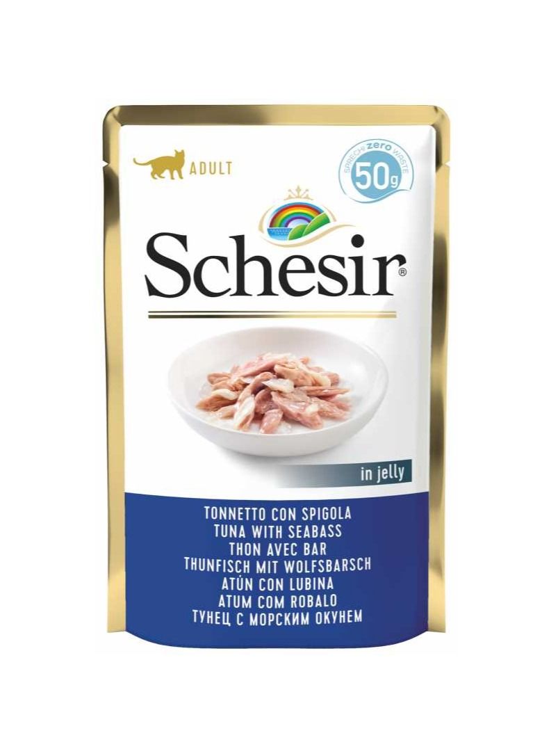 Schesir Cat Pouch-Wet Food Tuna With Seabass 50g 1pc  - Image 1