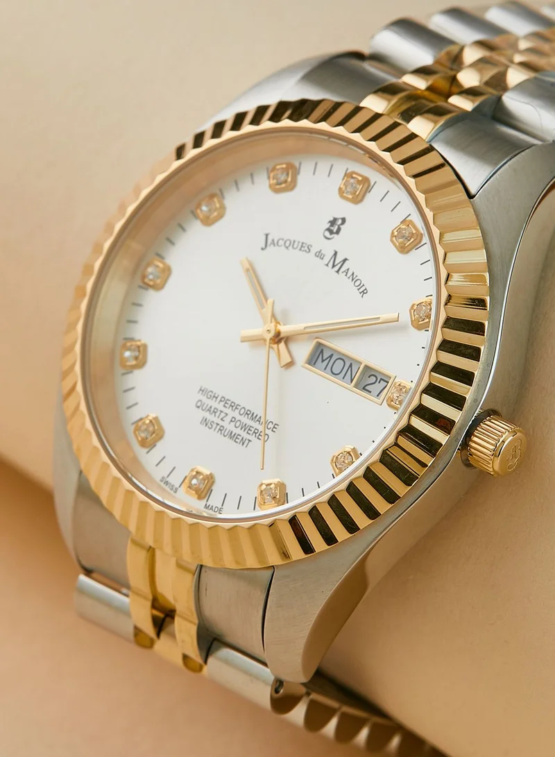 Jacques Du Manoir Classic Steel Strap Analog Watch