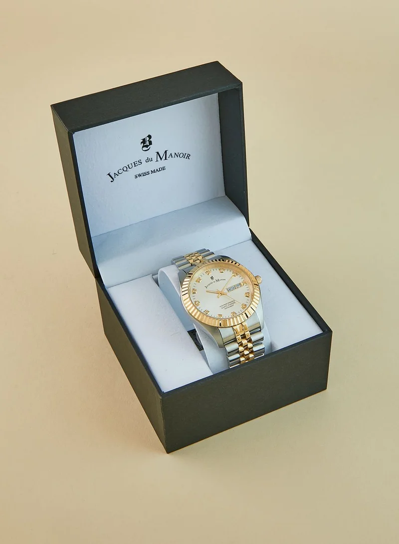 Jacques Du Manoir Classic Steel Strap Analog Watch