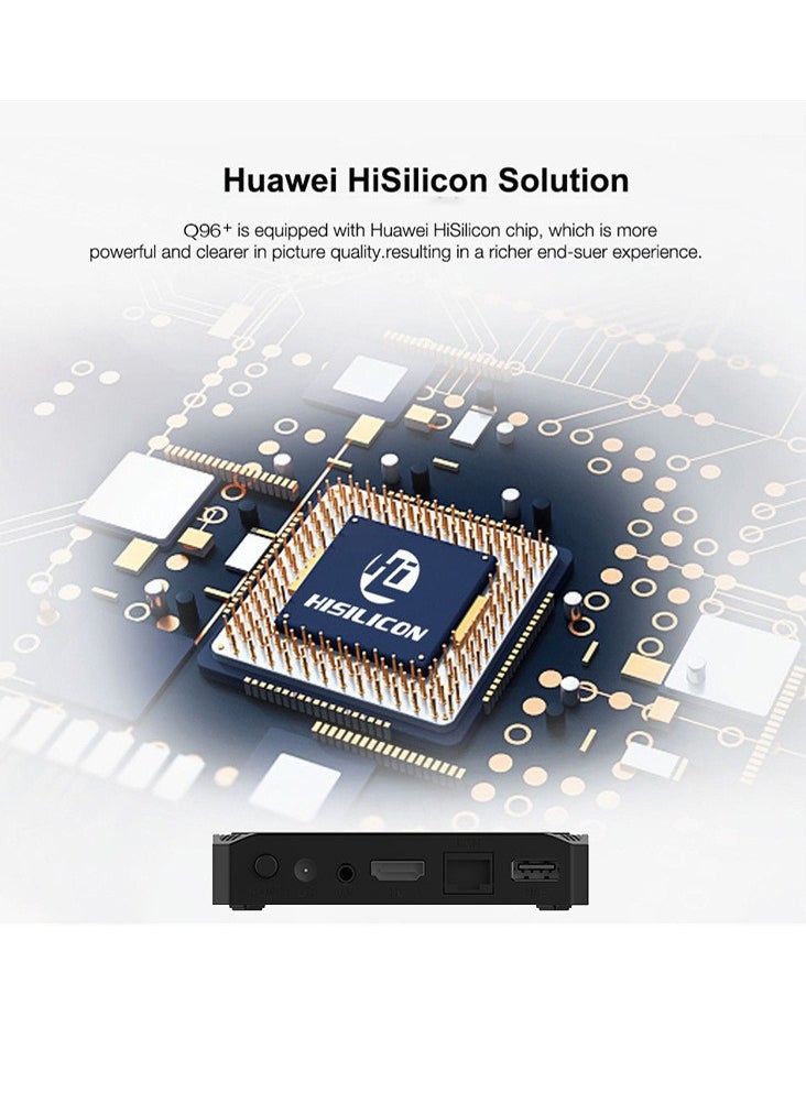 Android Q96+5G 4K ultra HD Android 9.0TV box,4GB RAM 64GB ROM 64bit Support 2.4G/5GHz Dual WiFi,Ultra HD/ 3D/ H.265 Android Box with HiSilicon 3798M chip, (4+64)  - Image 3