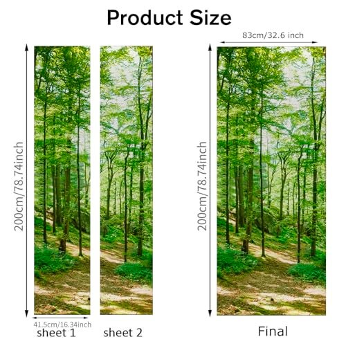 ChezMax Door Stickers Decals 3D Door Murals Peel and Stick, Removable Decorative Vinyl Wallpaper Waterproof Self Adhesive Wall Covers Poster for Home Office Decoration Woods 30.3" W x 78.7" H - Image 2