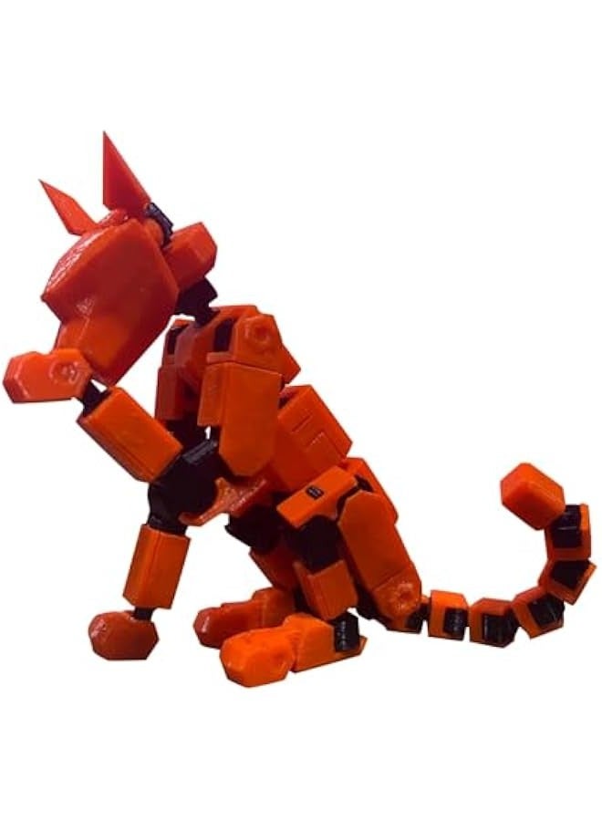 Generic 1PC（Assembly Completed） Robot Dog Action Figure, 2024 New 3D Printed Dog Model, Multi-Joint Movable Robot Dog, PVC Model Full Body Mobile Robot Dog Desktop Decoration Ornament, Red - Image 2