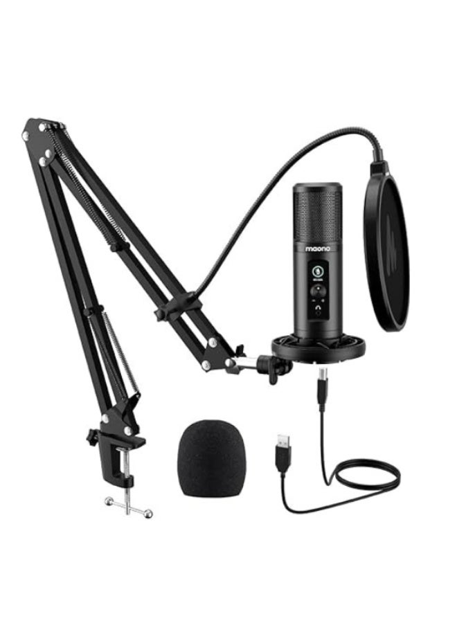 Maono PM422 USB Microphone for Computers with Mute and Volume Control for Multiple Uses, Studio Recording, Podcasting, Gaming, Live Streaming on Twitch and YouTube, Unidirectional, Black - Image 1
