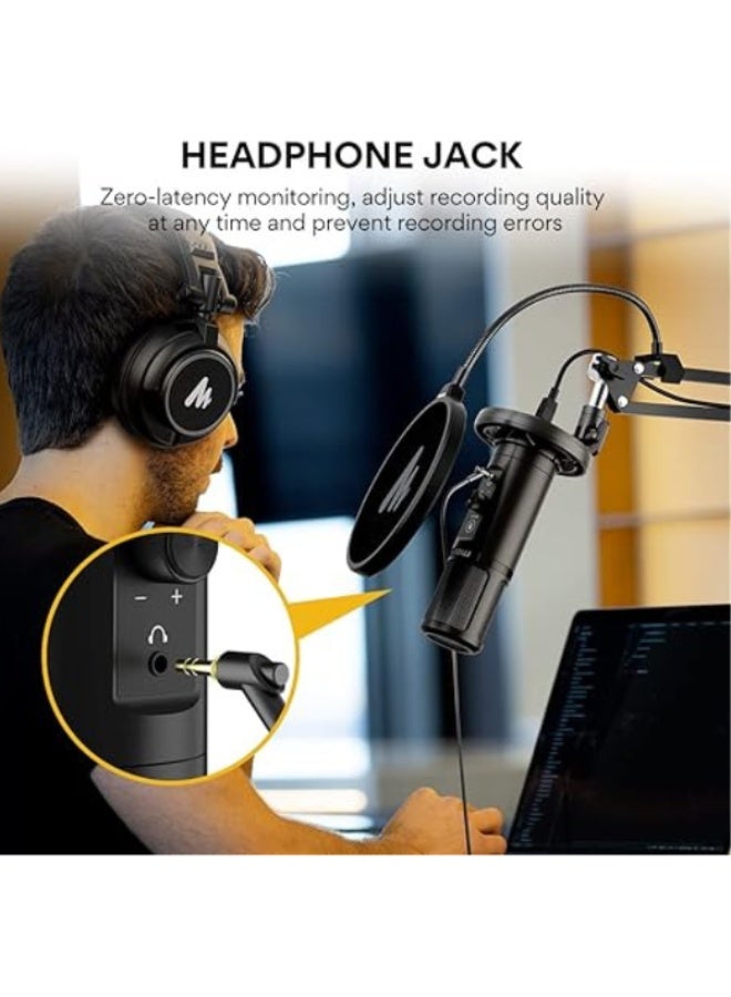 Maono PM422 USB Microphone for Computers with Mute and Volume Control for Multiple Uses, Studio Recording, Podcasting, Gaming, Live Streaming on Twitch and YouTube, Unidirectional, Black - Image 4